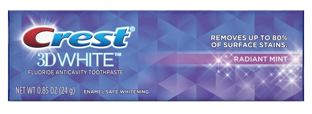 Crest 3D White Advanced Radiant Mint, Teeth Whitening Toothpaste, .85 oz - $0.97