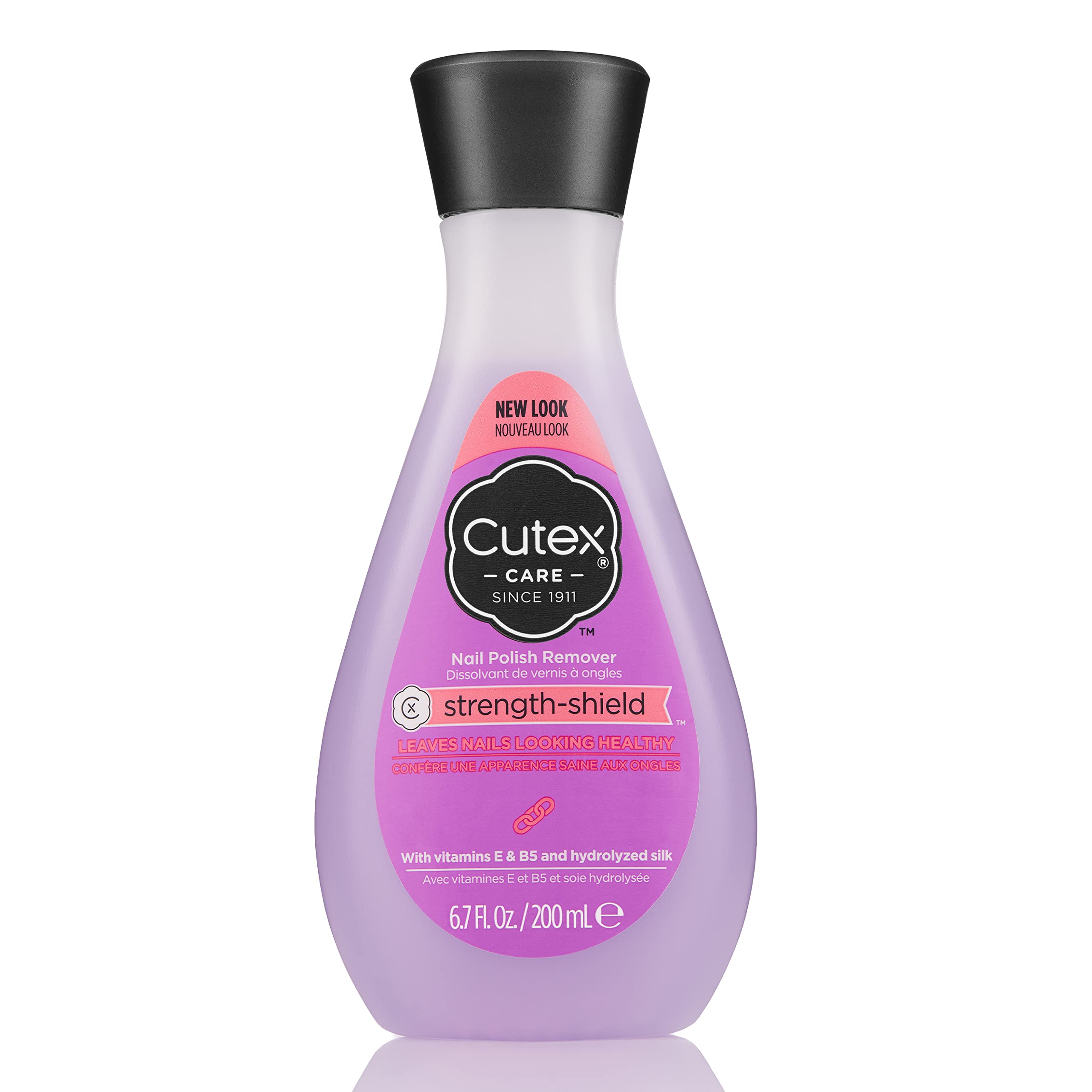 Cutex Nail Polish Remover, Strength Shield, Leaves Nails Looking Healthy, Contains Vitamins E, B5 Hydrolyzed Silk, 6.76 