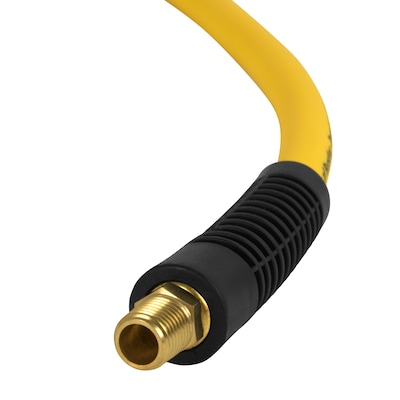 DEWALT air hoses/reels, Lowes, 3/8x50 hybrid hose, $23.74, reel w/ 50 hybrid hose, $57, auto retracting w/50 rubber hose