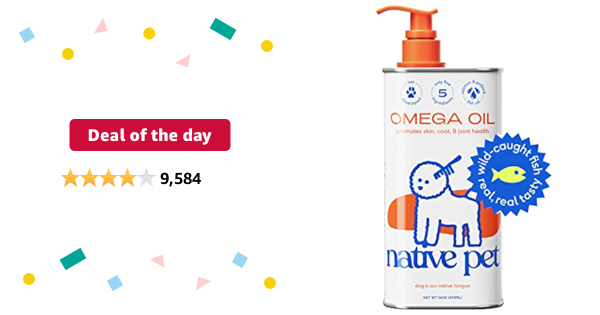 Deal of the day Native Pet Omega 3 Fish Oil Supplements with Omega 3 EPA DHA for Dogs Liquid Pump is Easy to Serve, Supp