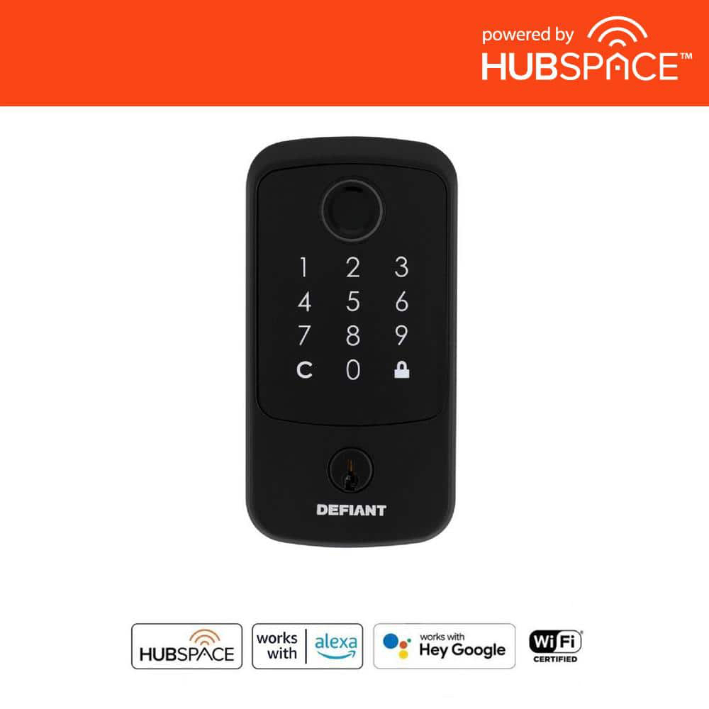 Defiant Hubspace Matte Black Square Biometric Fingerprint Electronic Touchpad Deadbolt HSGCDX9D01APPB - $30.03
