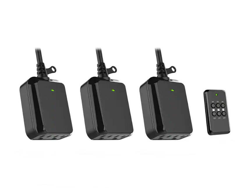 Defiant Wireless Indoor/Outdoor Remote Control outlet 3-pack $3.88 Home Depot