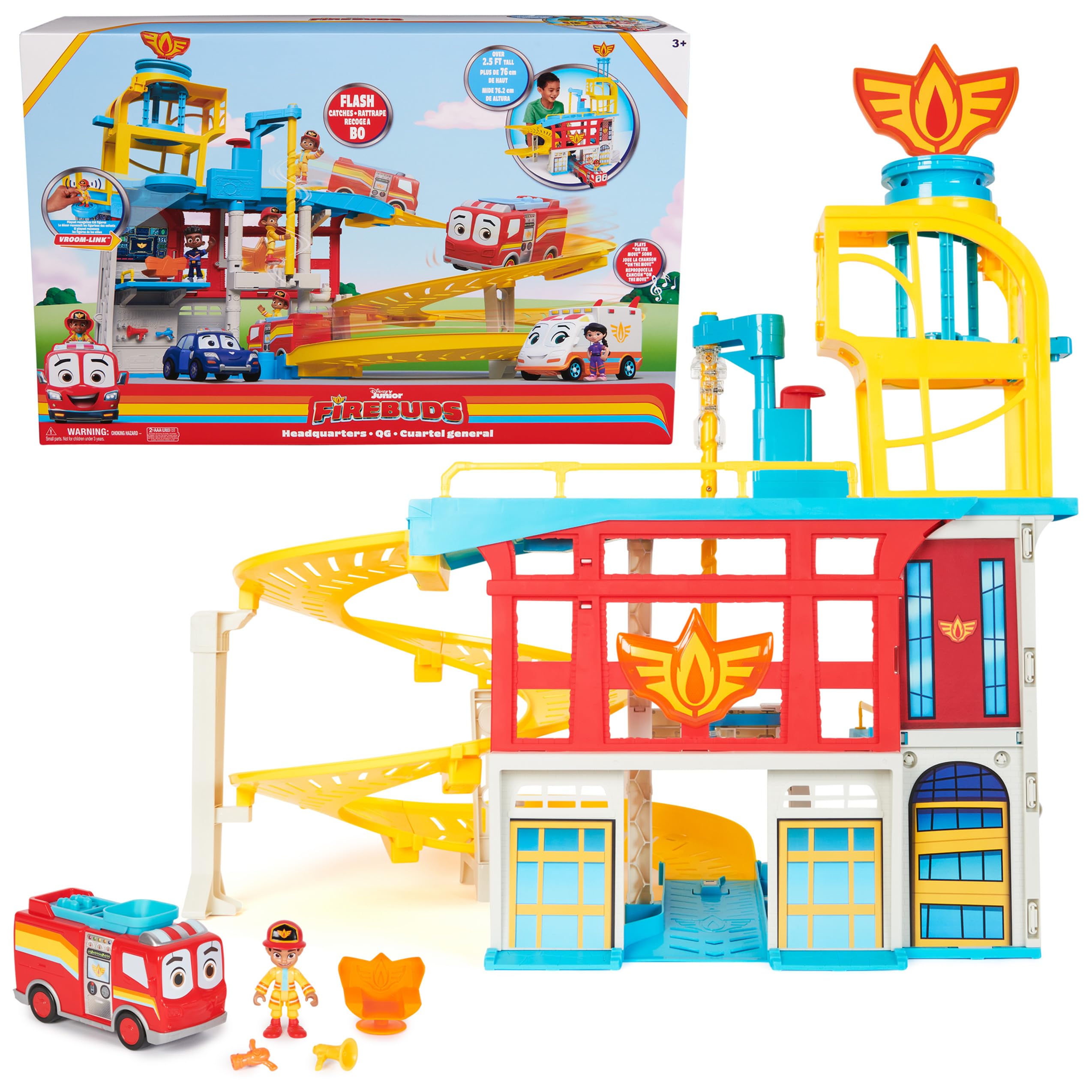 Disney Junior Firebuds HQ Vehicle Launcher Playset w/ Bo Action Figure, Vehicle, 3x Accessories, Sticker Sheet $25.50 Fr