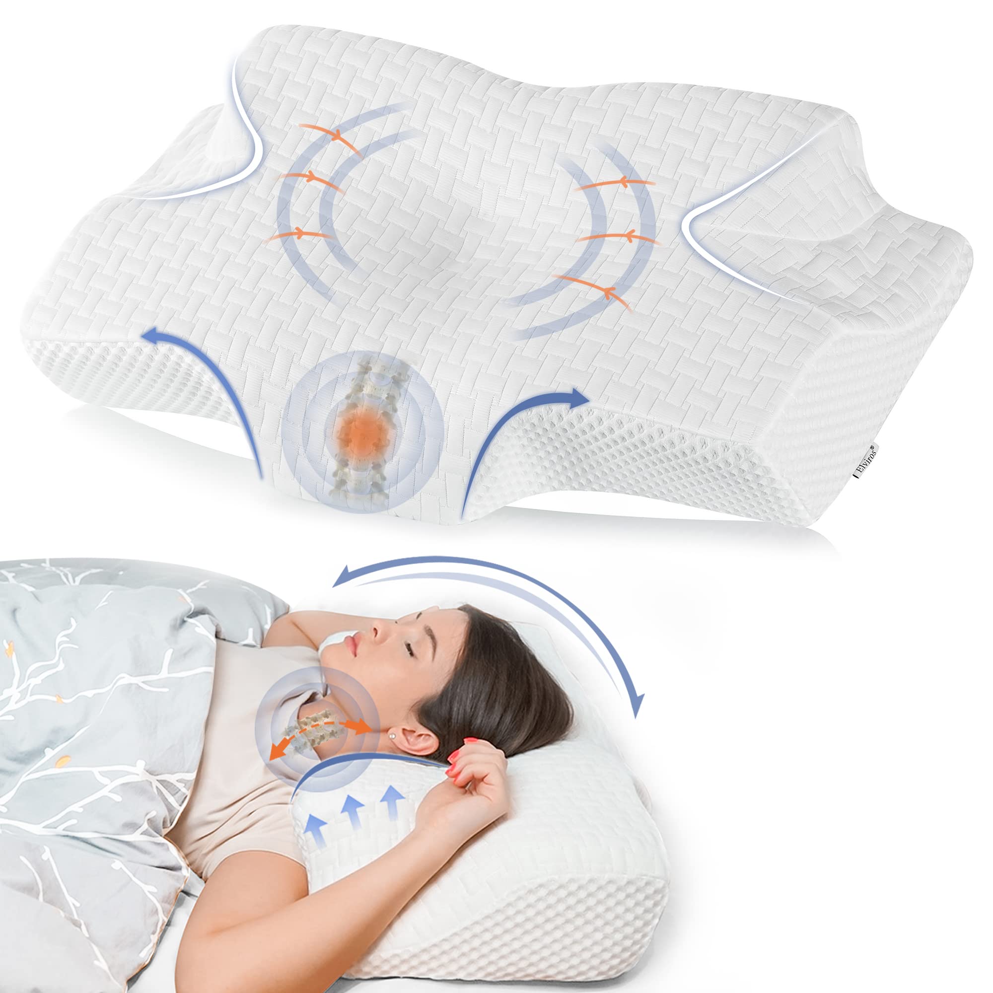 Elviros Memory Foam Cervical Pillow for $15.63