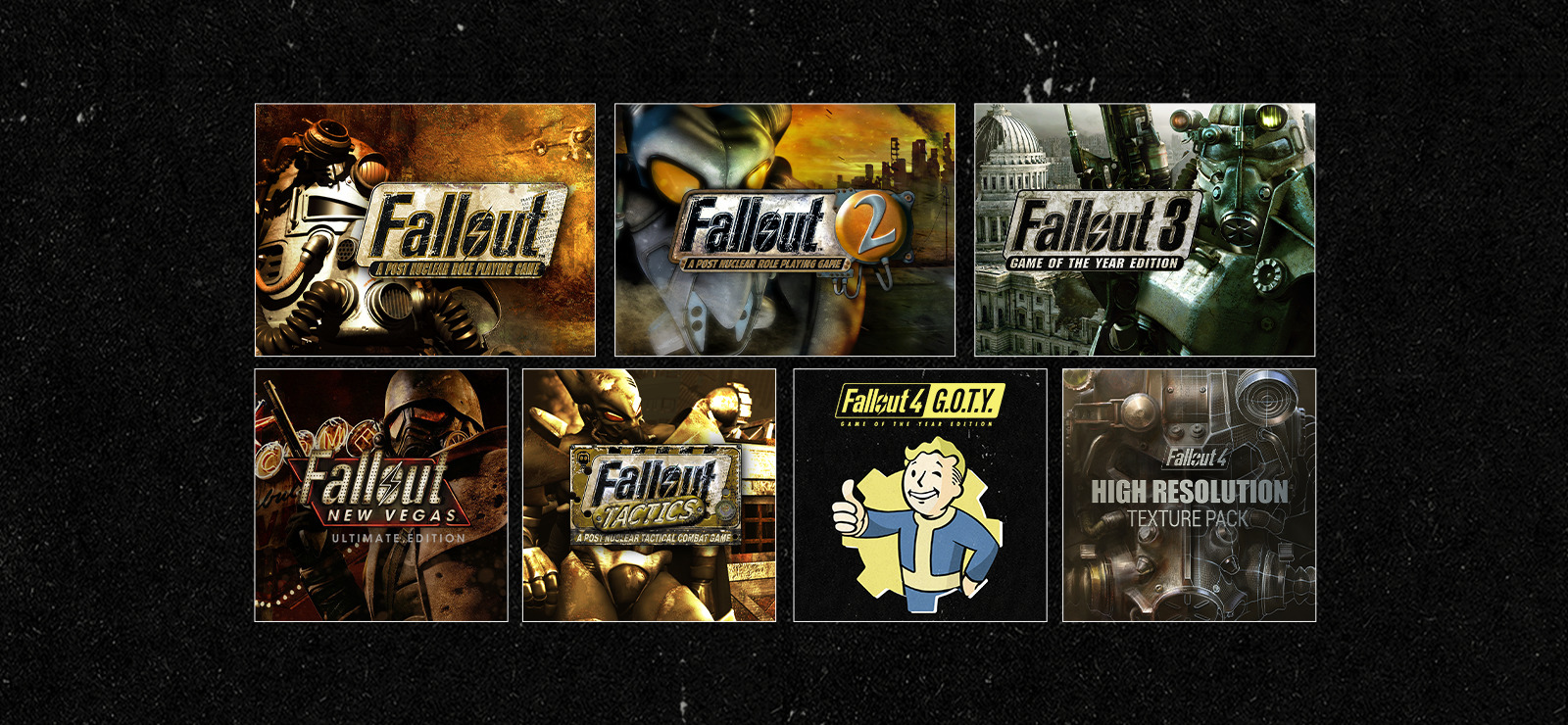 Fallout 1 2 Tactics 3 New Vegas 4 Hi Res Texture Pack $24.55 GOG