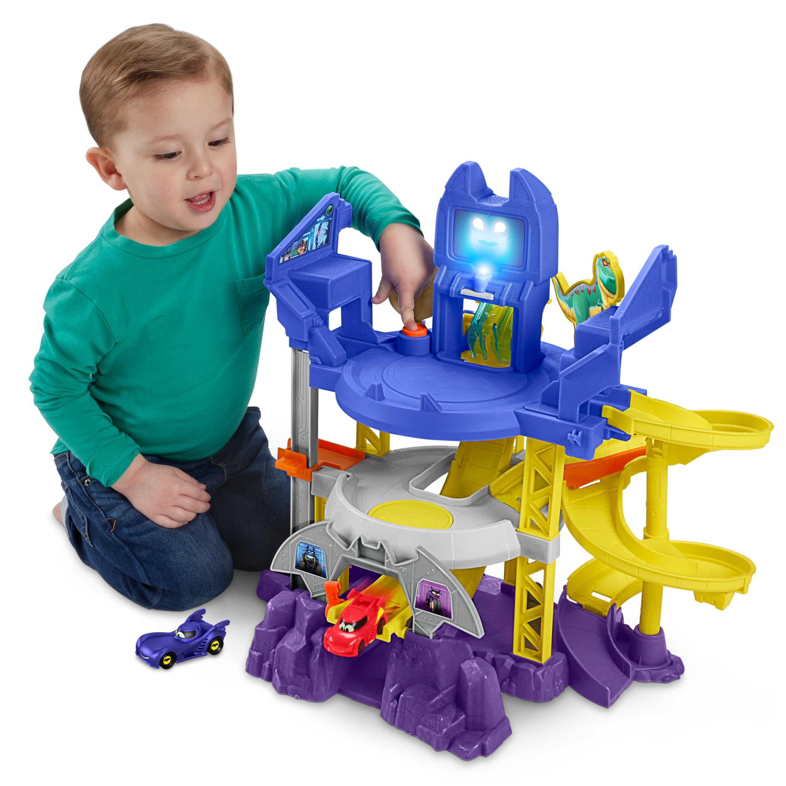 Fisher-Price DC Batwheels Launch Race Batcave Race Track Playset w/ Lights, Sounds, Bam The Batmobile Redbird Vehicles $