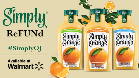 Free Simply Orange Juice Refund from Ripple Street Only via Ripple Street App at your Walmart store - 600 people will be