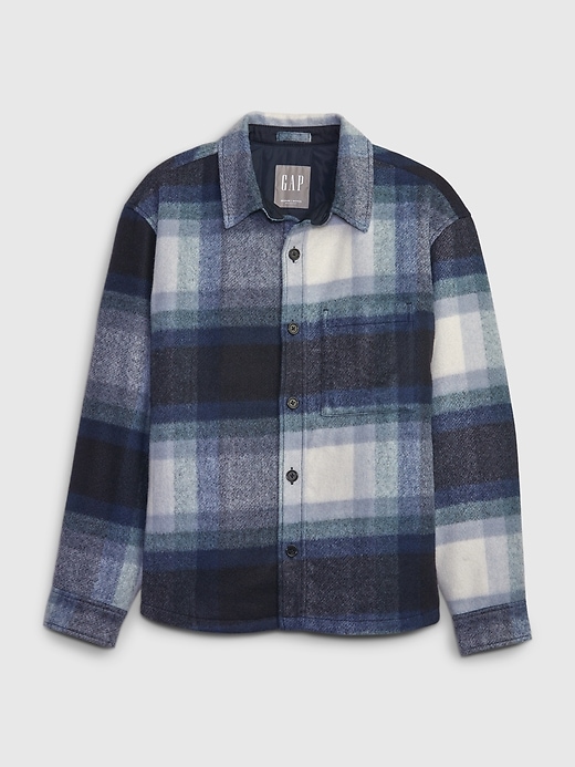 Gap Mens Plaid Shirt Jacket Indigo Blue $28 Free Shipping on $49