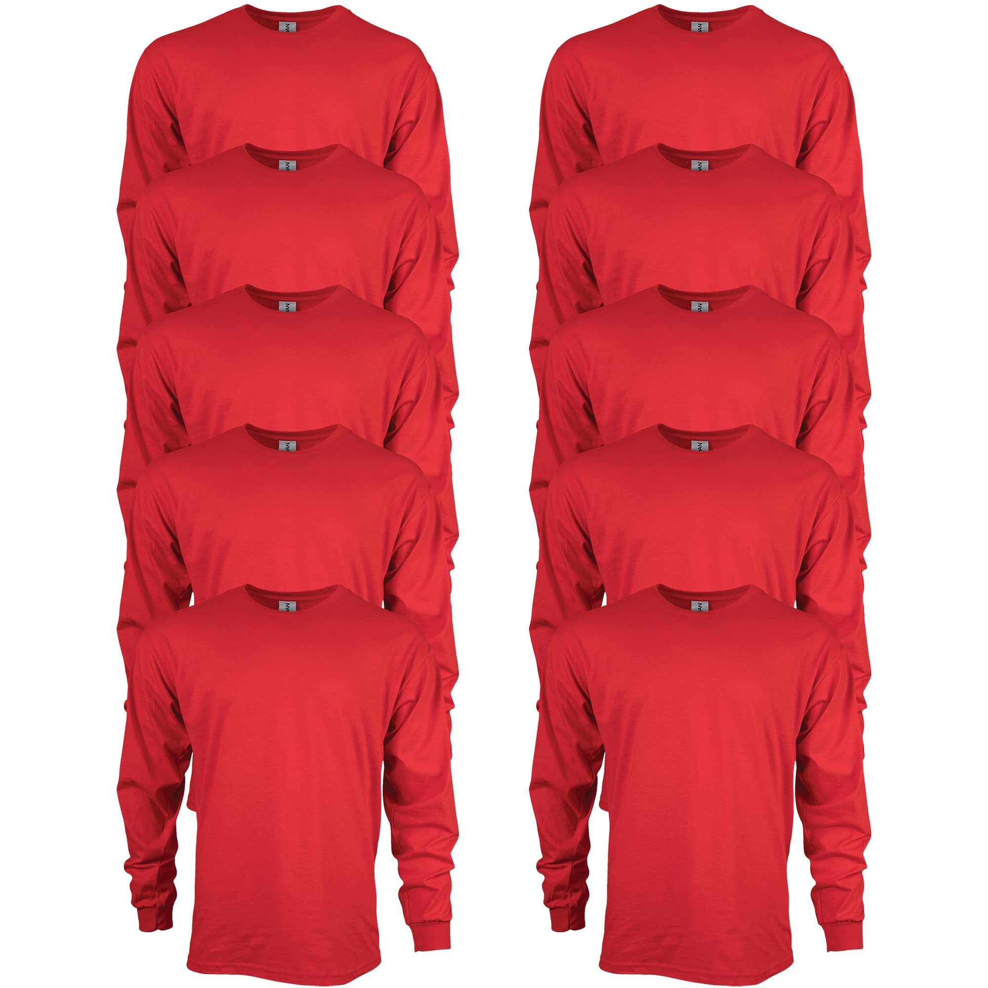 Gildan Adult Ultra Cotton Long Sleeve T-Shirt, Style G2400, Multipack, Red 10-Pack , X-Large $18.82 FS w/Prime