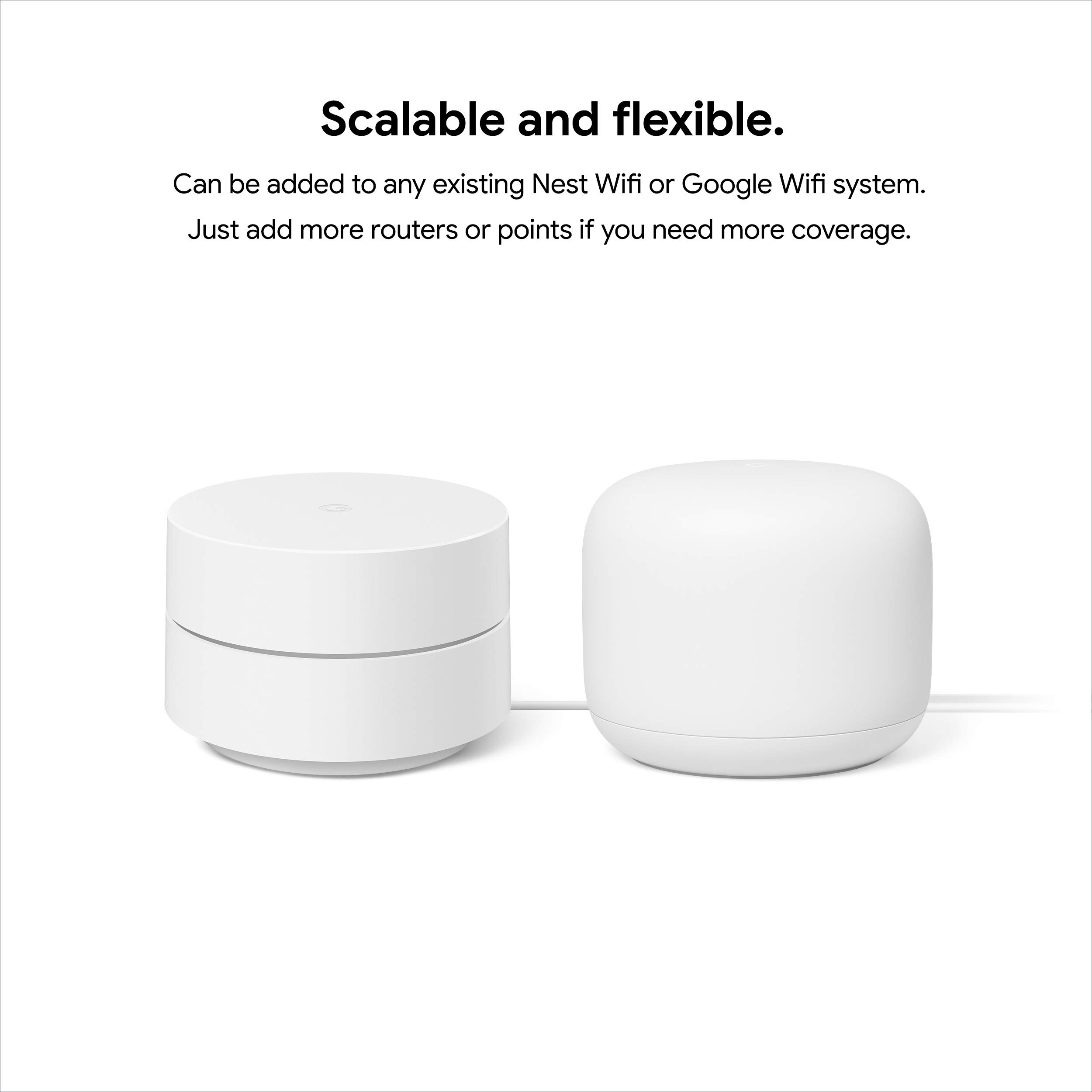 Google Nest Wifi - Home Wi-Fi System - Wi-Fi Extender - Mesh Router for Wireless Internet - 2 Pack $83.6