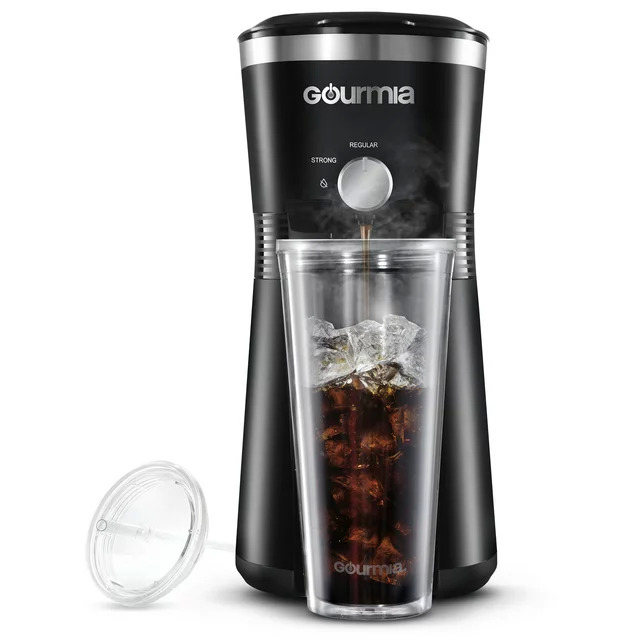 Gourmia Iced Coffee Maker w/ Reusable 25-Oz. Tumbler Filter Red $12.45, Black $14.41 Free S H w/ Walmart or $35