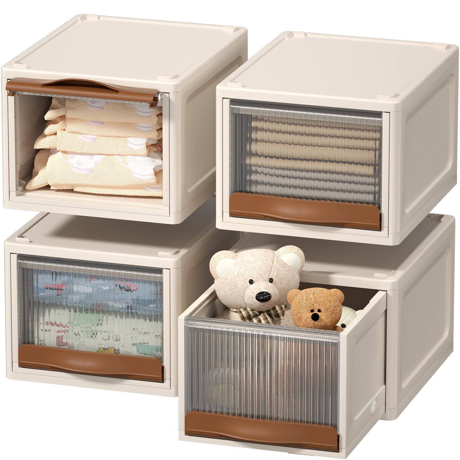 HAIXIN Storage Drawers, Storage Bins with Drawers,Plastic Drawers 4 pack $26