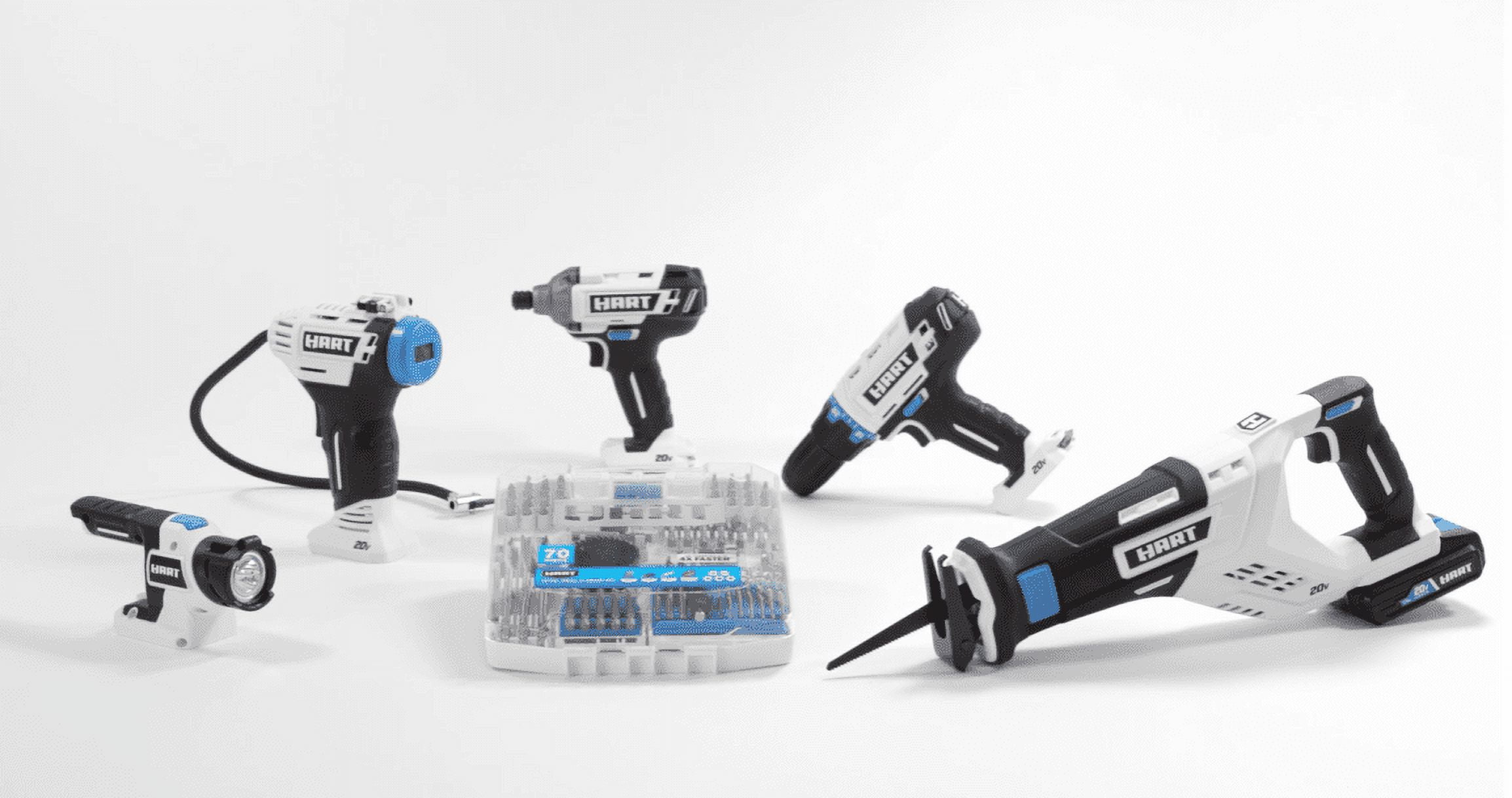 HART 20-Volt 5-Tool Battery-Powered Combo Kit with 70-Piece Accessory Set, 2 1.5Ah Lithium-Ion Batteries $115.40 Free Sh