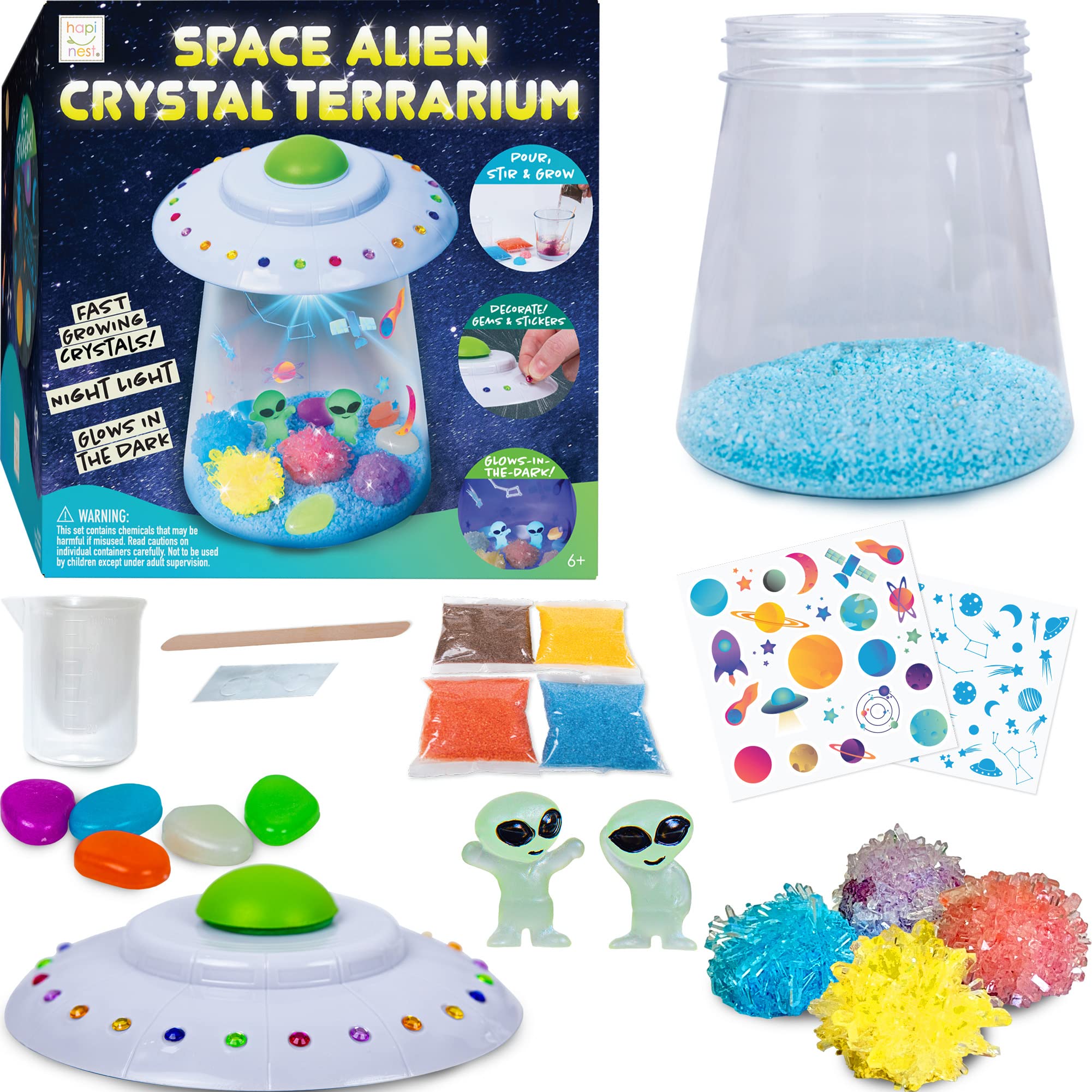Hapinest Space Alien Crystal Growing Terrarium Science Kit for Kids $8.49