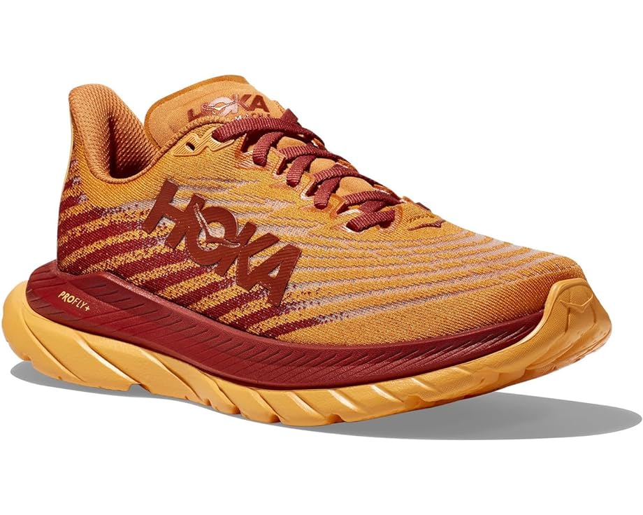 Hoka Womens Mach 5 Shoes Amber Haze/Rust $97.83 Free Shipping