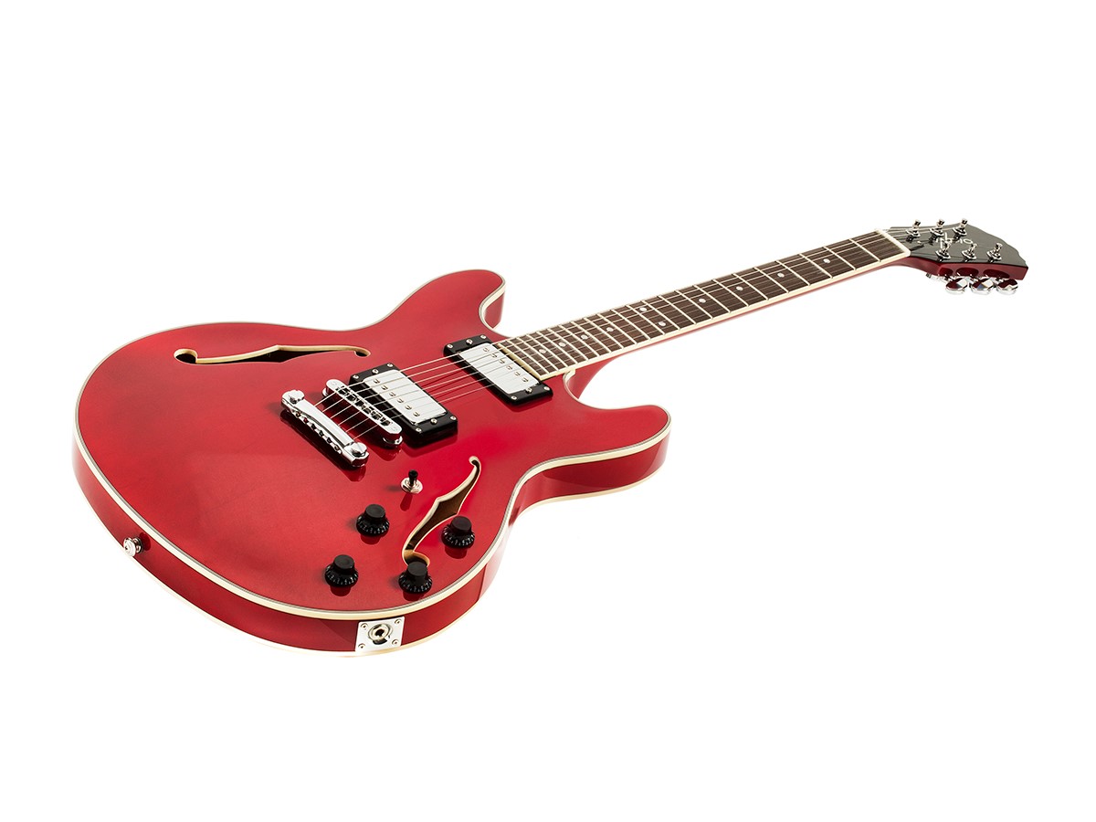 Indio by Monoprice Boardwalk Semi Hollow Body Electric Guitar with Gig Bag Red $120.74 Free Shipping