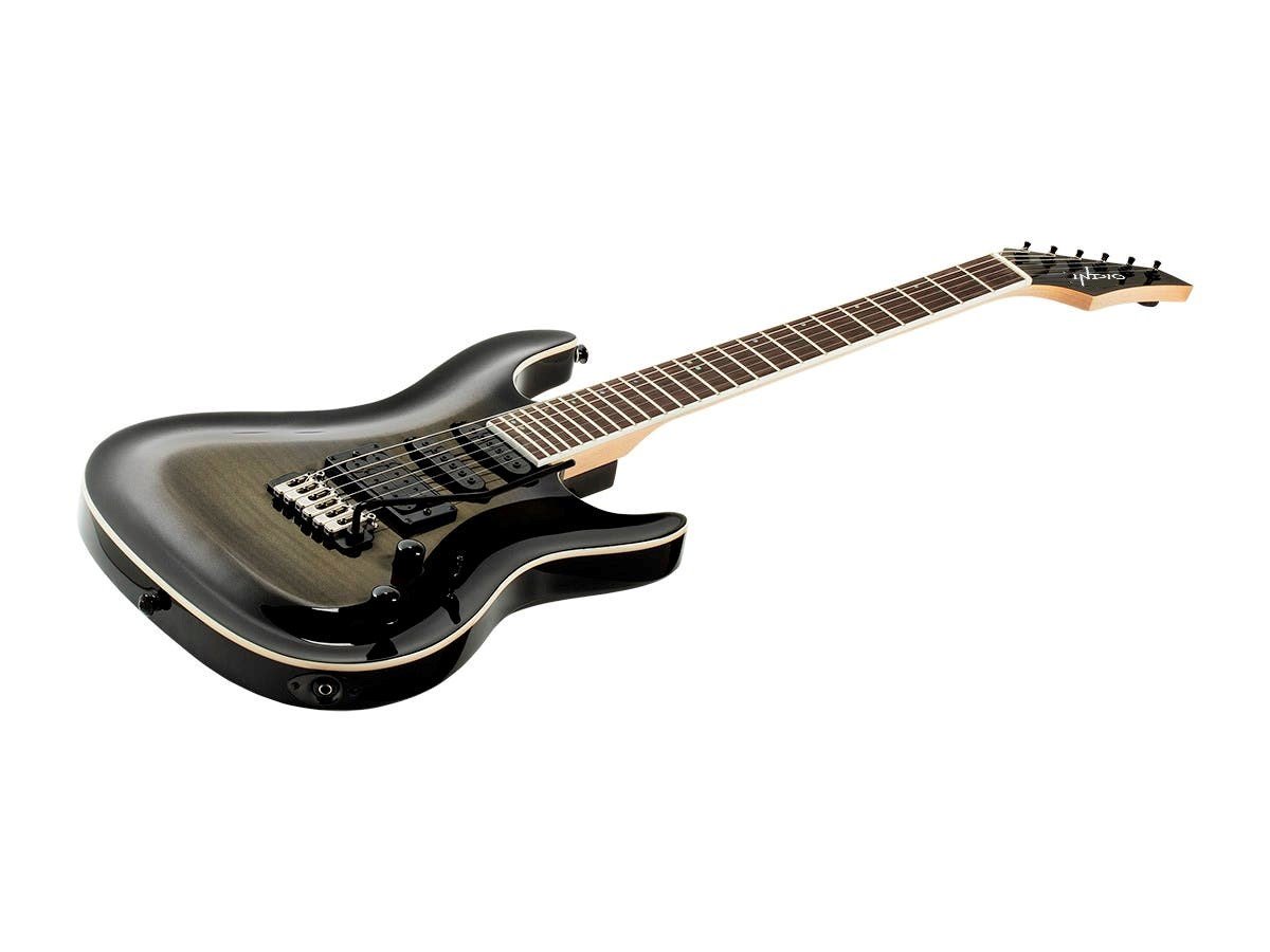 Indio by Monoprice Helix Flamed Maple Electric Guitar with Gig Bag, Charcoal Burst - $31.99