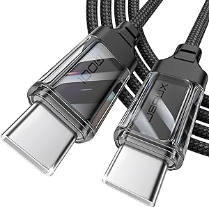 JSAUX 100W USB-C to USB-C Fast Charger Cable w/ Transparent Shell $5 Free Shipping w/ Prime or orders $35 $2