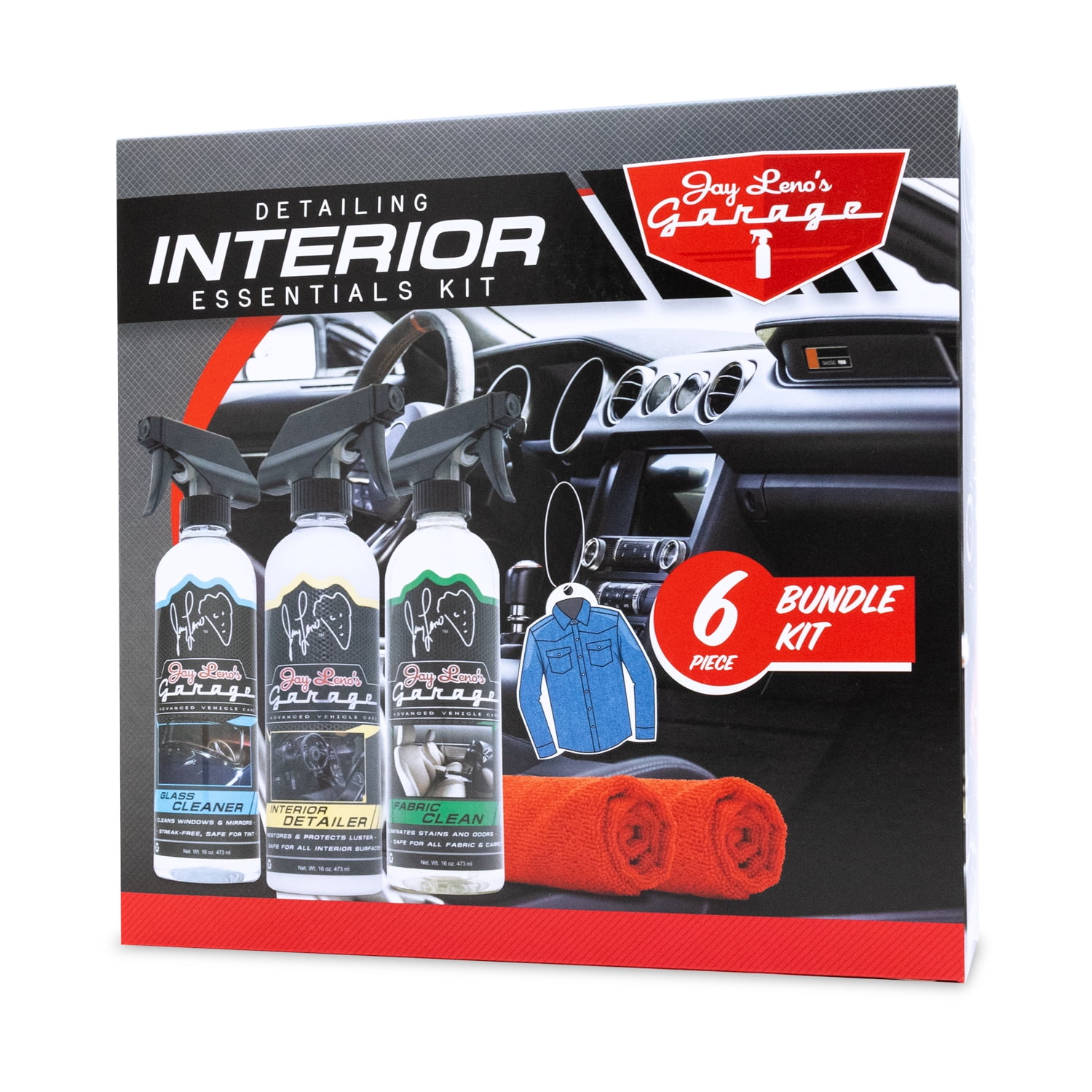 Jay Lenos Garage Interior Essentials Detailing Kit 6 Piece - All-in-one Interior Car Cleaning Kit $17 Free S H w/ Walmar