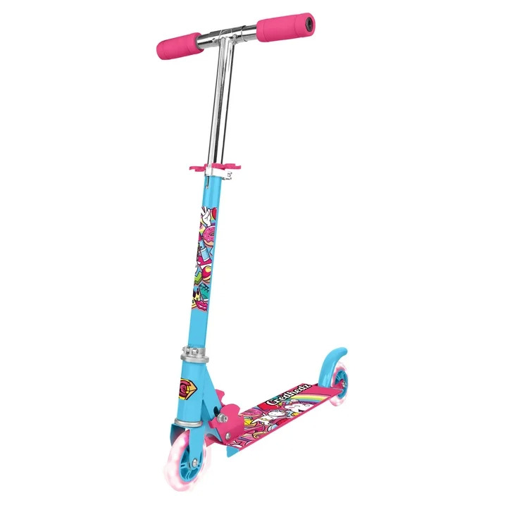 Kids Folding Kick Scooters w/ Light Up Wheels Voyager 2 Graffiti Unicorn $12.36, Jetson Leo Blue $12.42 Free S H w/ Walm