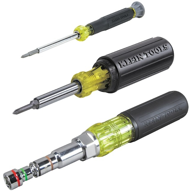 Klein Tools 3-Piece Rubber Handle Assorted Multi-bit Screwdriver Set in the Screwdrivers department at Lowes.com $17.47 
