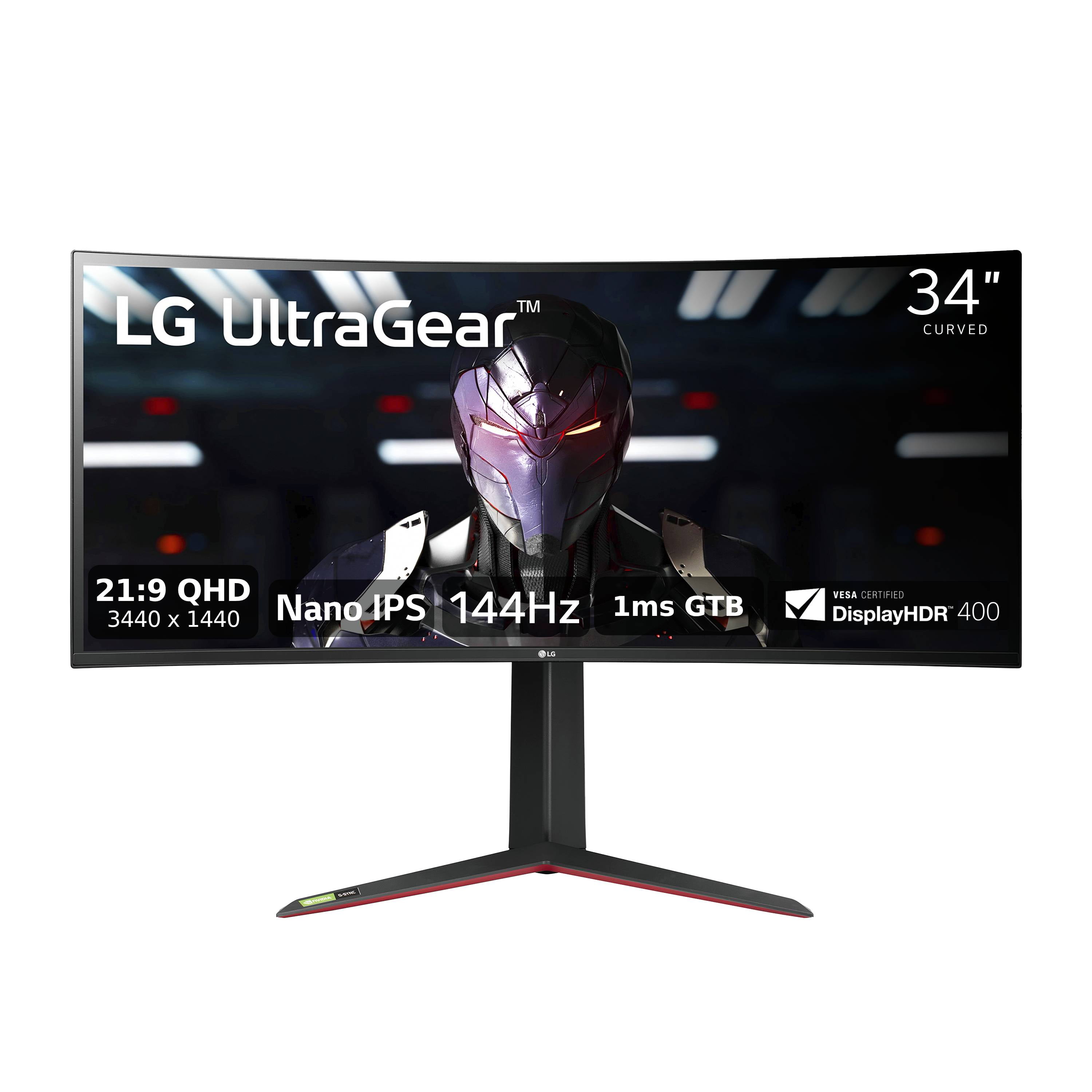 LG 34 UltraGear Quad HD 3440 x 1440 2K 160Hz OC 1ms 2xHDMI DisplayPort Radeon FreeSync 2 NVIDIA G-Sync Compatible USB 3.