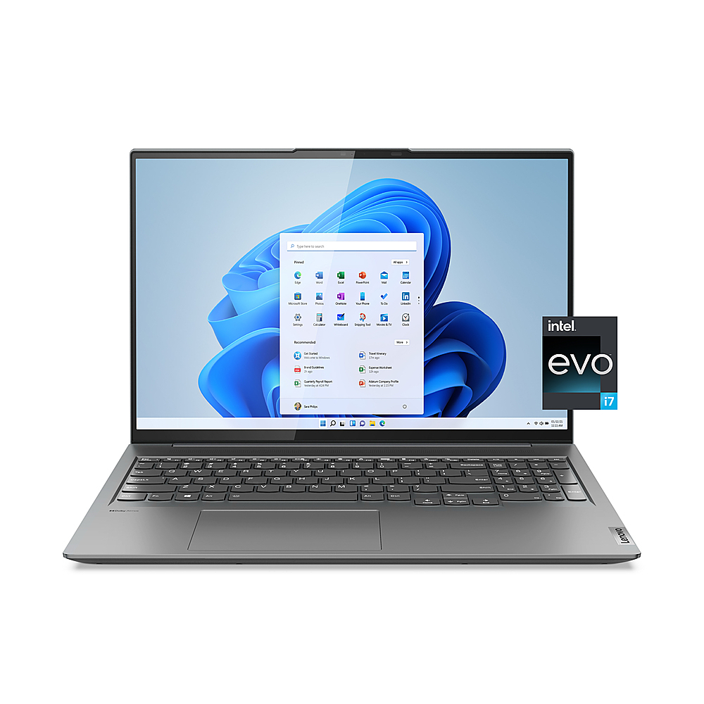 Lenovo Slim 7i 16 WQXGA Touchscreen Laptop Intel Core i7-12700H with 16GB Memory Intel Arc A370M 4GB 1 TB SSD Storm Grey
