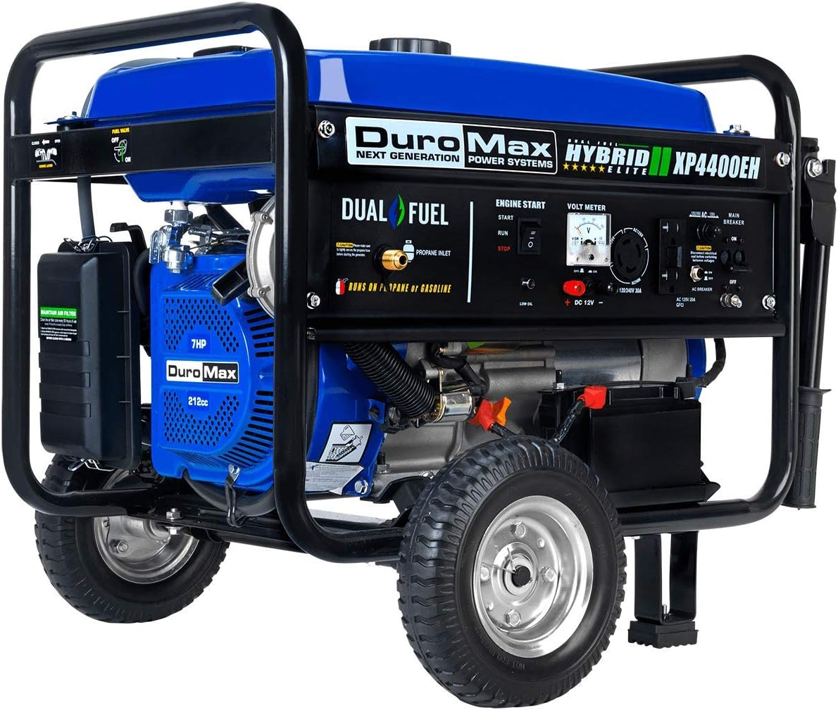 Limited-time deal DuroMax XP4400EH Dual Fuel Portable Generator-4400 Watt Gas or Propane Powered Electric Start-Camping 