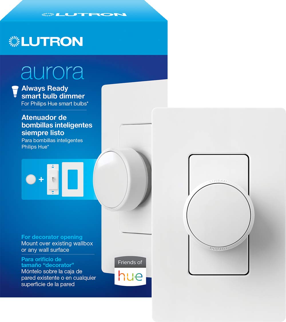 Lutron Aurora Smart Bulb Dimmer Switch for Paddle Switches for Philips Hue Smart Bulbs Z3-1BRL-PKGD-WH White - $27.73 at