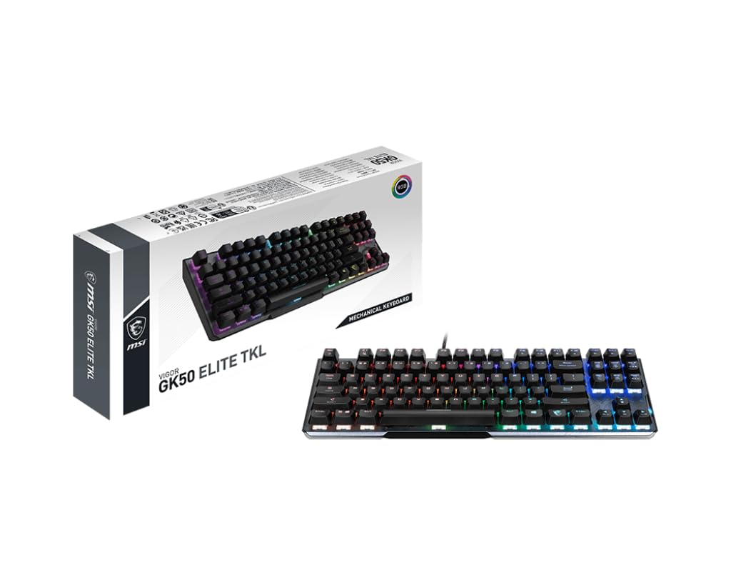 MSI Vigor GK50 Elite TKL Wired Mechanical RGB Gaming Keyboard w/ Kahil Blue Switches $24.80 Free Shipping w/ Prime or on