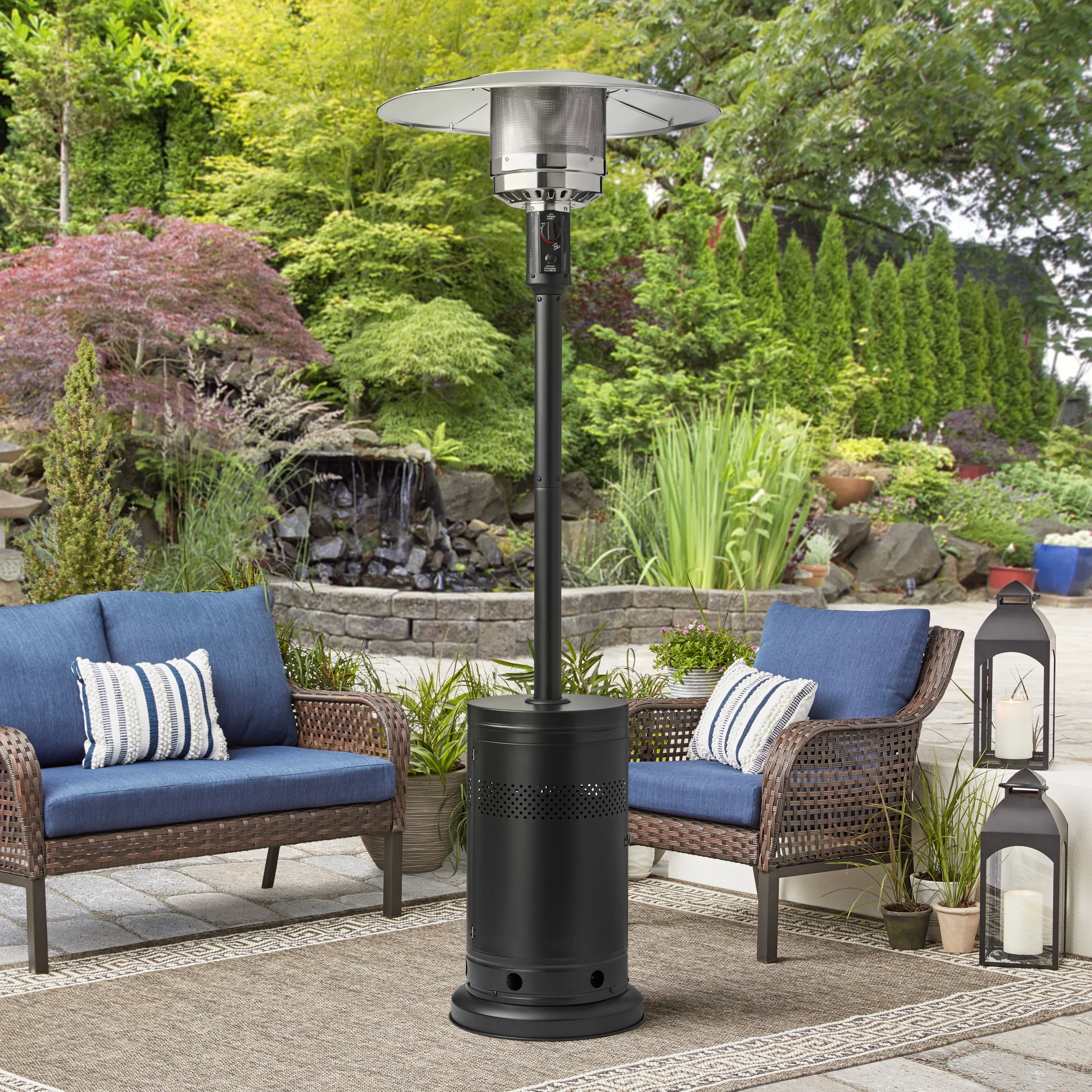 Mainstays 48,000 BTU Propane Gas Outdoor Freestanding Metal Patio Heater Black Metal $74 Free Shipping w/ Walmart or on 