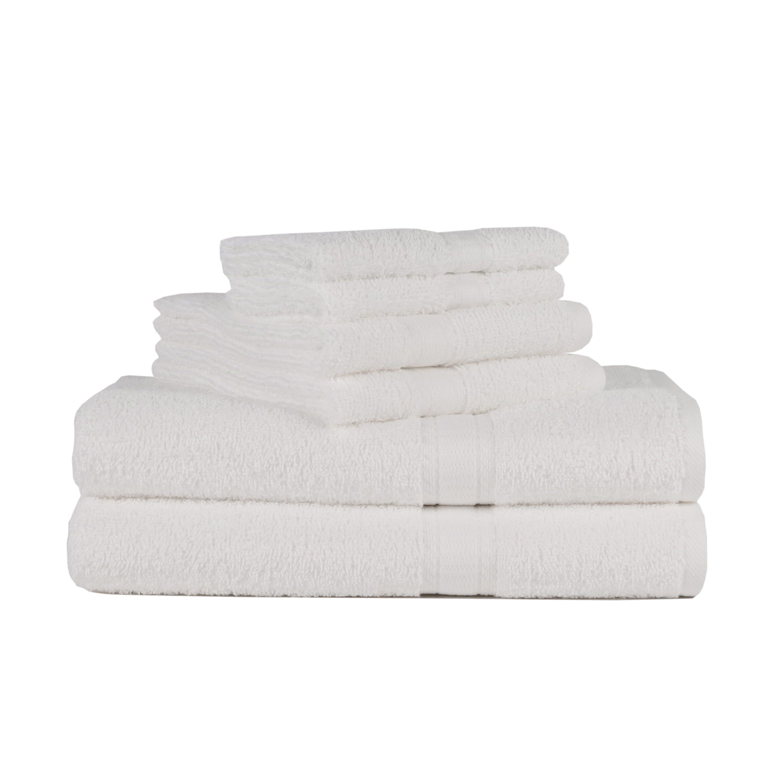 Mainstays Towel Sets 6-Piece Bath White $6.72, 4-Count Beach Blue $13.61 $3.40 each More Free S H w/ Walmart or $35