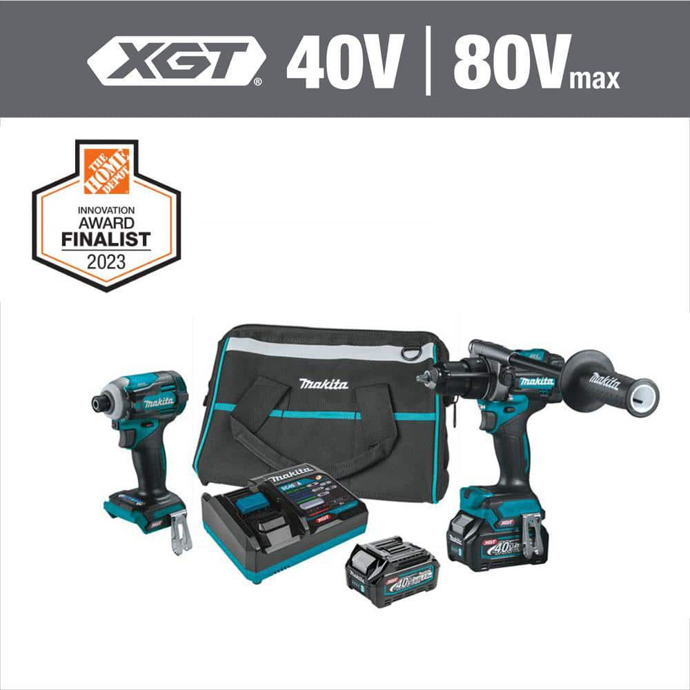 Makita 40V Max XGT Brushless Cordless 2-Pc. Combo Kit Hammer Driver-Drill/Impact Driver 2.5Ah GT200D FREE 40V XGT Brushl