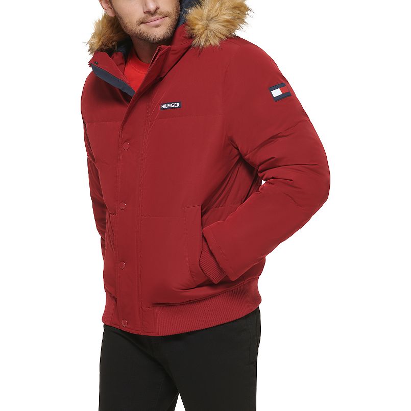 Mens Tommy Hilfiger Flex Tech Snorkel Bomber with Removable Faux Fur Trim $50 Kohls