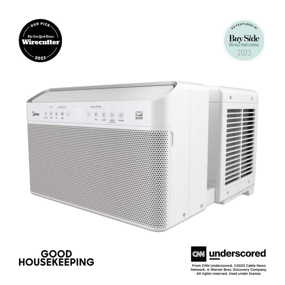 Midea 12,000 BTU 115V Window Air Conditioner Cools 550 Sq. Ft. with ENERGY STAR and Remote in White MAW12V1QWT - The Hom