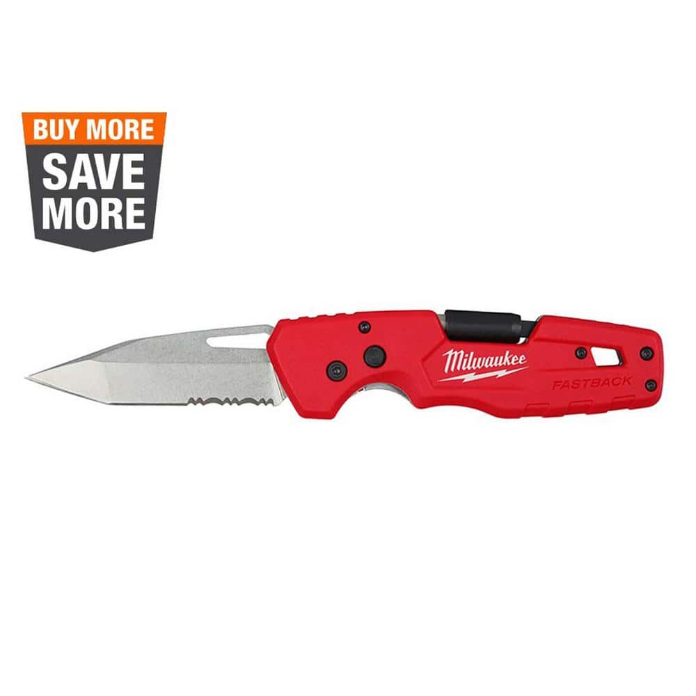 Milwaukee FASTBACK 5- in-1 Folding Knife with 3 in. Blade 48-22-1540 - The Home Depot $17.97