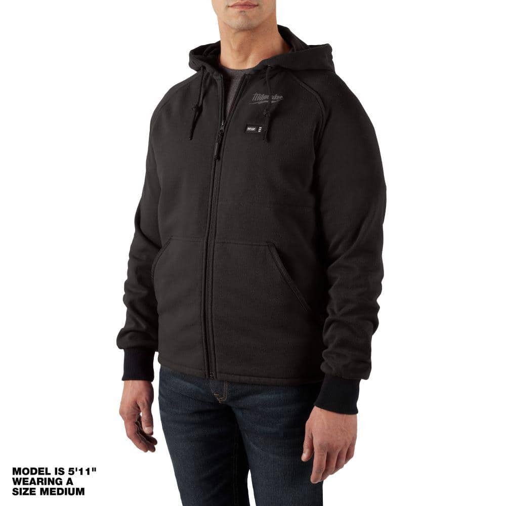 Milwaukee Mens M12 12V Black Heated Jacket Hoodie Kit w/ 2 Ah Battery Charger Black $89 More F/S Home Depot