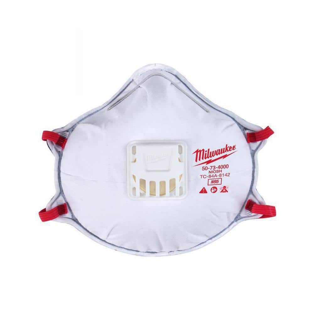 Milwaukee N95 Professional Multi-Purpose Valved Respirator with Gasket 10-Pack , White $13.97 at Home Depot