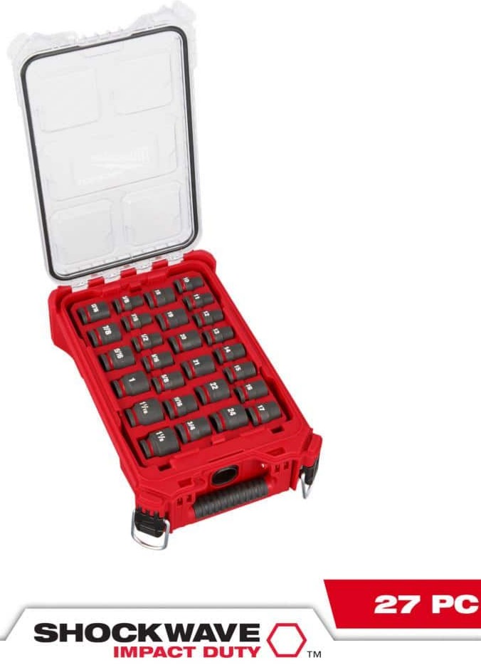 Milwaukee Shockwave 1/2 in. Drive Metric / SAE Packout Standard Impact Socket Set 27-piece Home Depot Hack $105.55