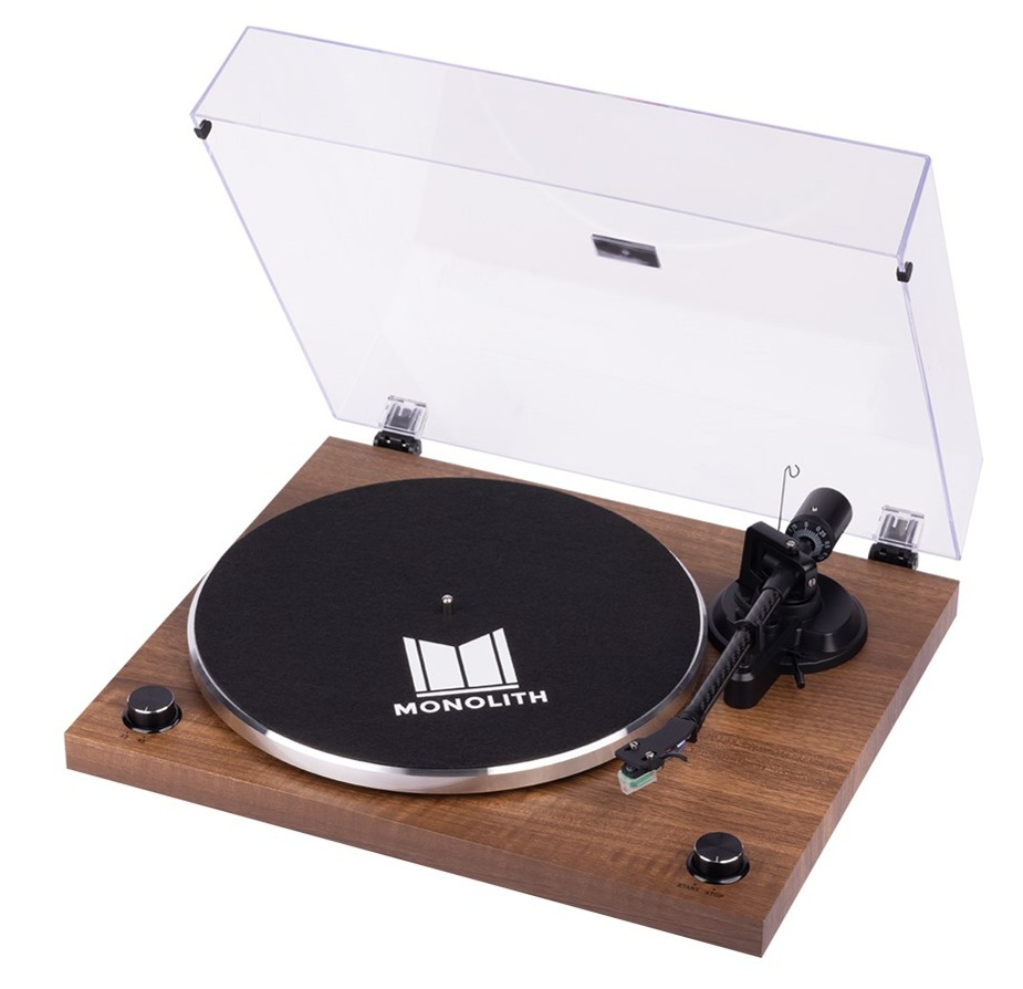 Monolith by Monoprice Belt Drive Turntable with Audio-Technica AT-VM95E Cartridge, Carbon Fiber Tonearm, USB, Bluetooth 