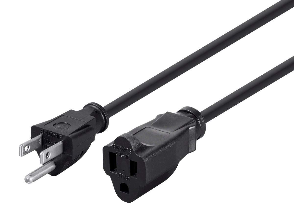 Monoprice Extension Cord - 3 Prong, NEMA 5-15P to NEMA 5-15R, 13 Amp, 1625 Watts, 16AWG, 3 Feet, Black - $3.00, free shi