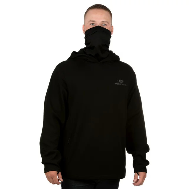 Mossy Oak Arrowood Black Mens Performance Pullover Hoodie w/ Neck Gaiter from $8.39 Free S H w/ Walmart or $35