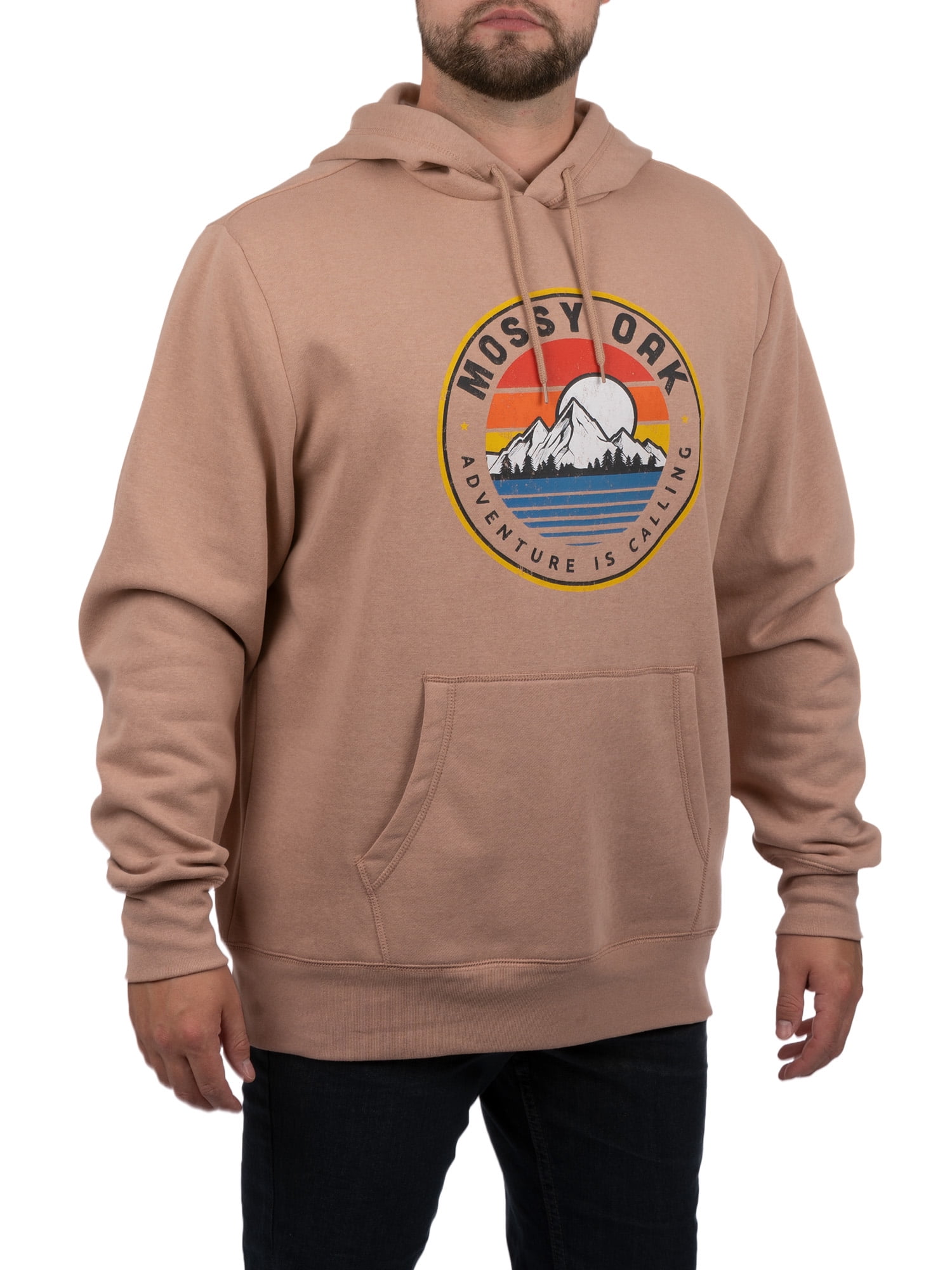 Mossy Oak Mens Graphic Hoodie w/ Long Sleeves Taupe, Medium $8.50 Free S H w/ Walmart or $35