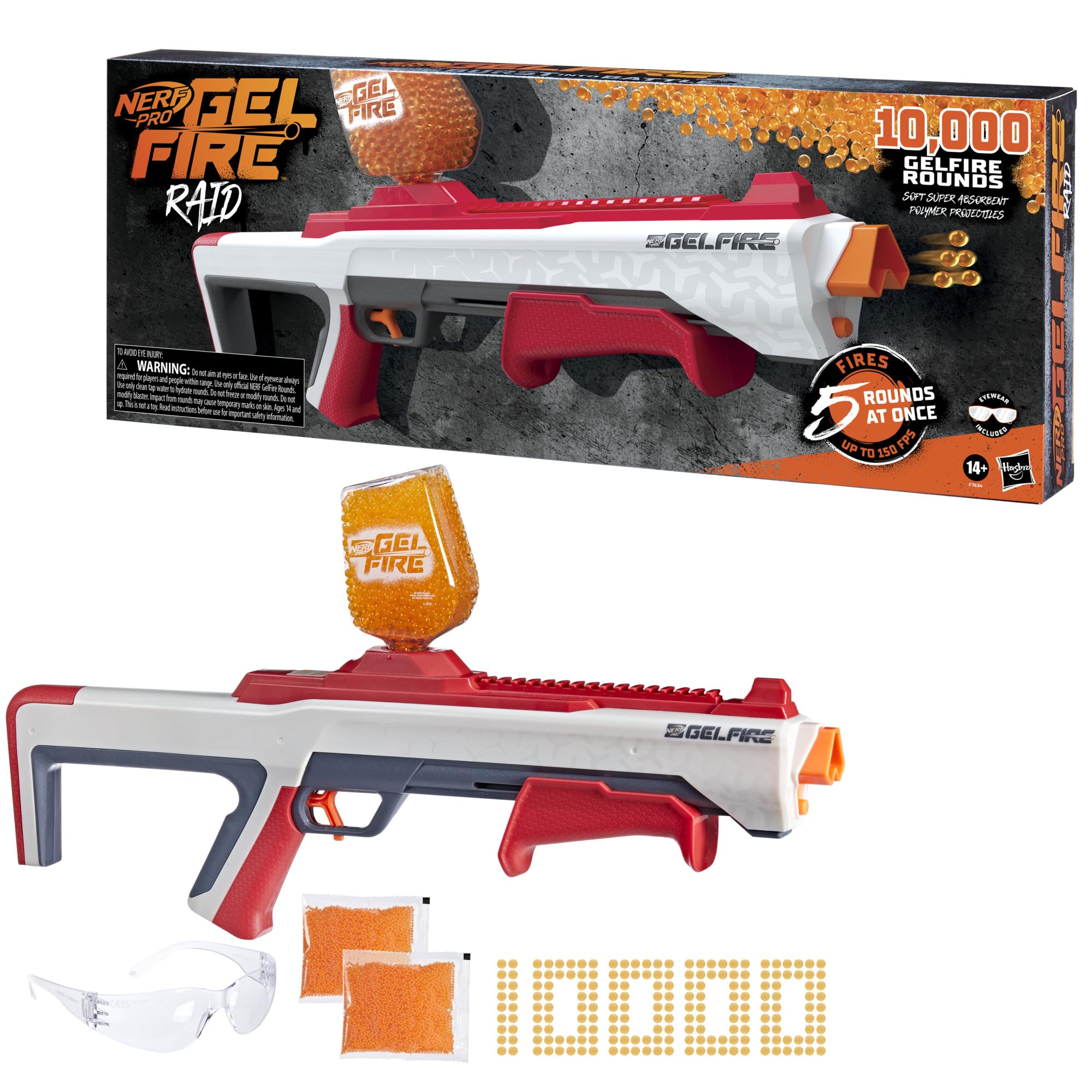 NERF Pro Gelfire Raid Blaster w/ 10,000 Gel Rounds, 800-Round Hopper, Protective Eyewear $11 Free Shipping w/ Prime or o