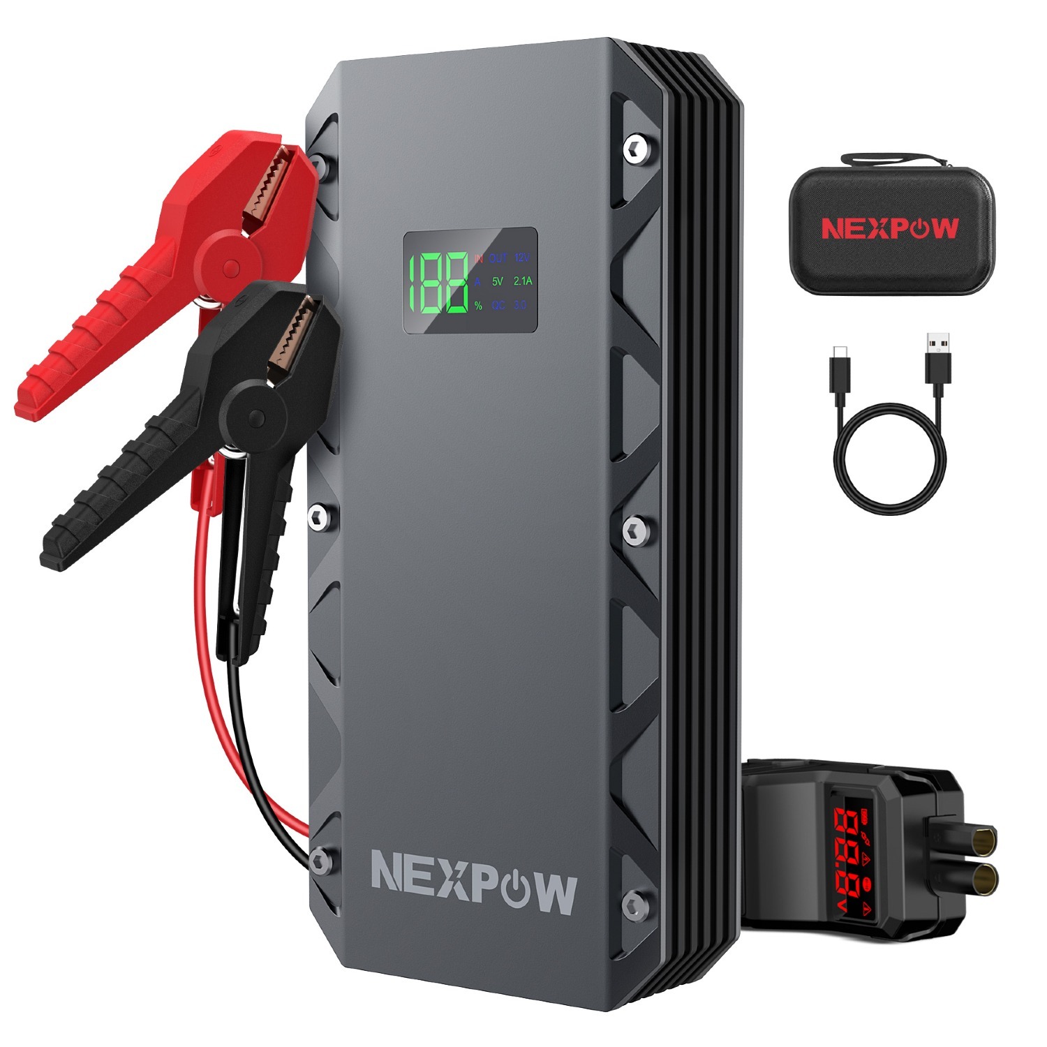NEXPOW 2000A Peak Car Jump Starter 12V Portable Battery Starter with USB Quick Charge 3.0 $39.99 Free Shipping