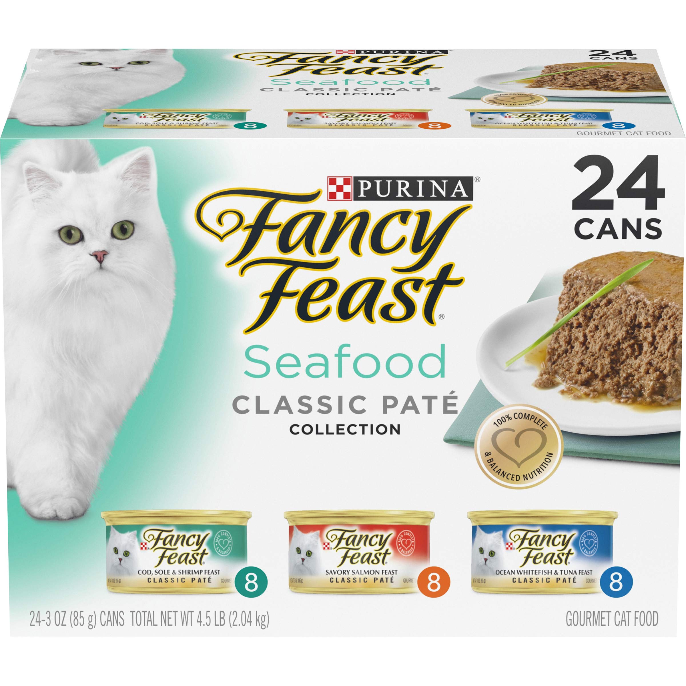 New Customers 24-Ct 3-oz Purina Fancy Feast Seafood Wet Cat Food Variety Pack $9.65 w/ AutoShip Free S/H on $49