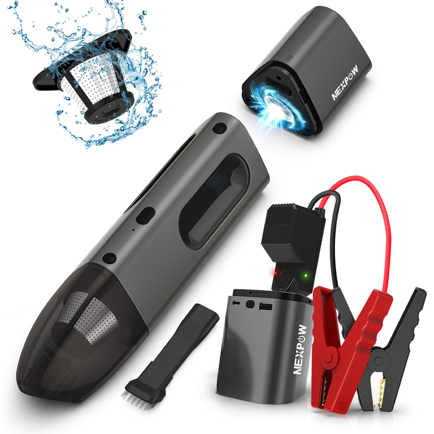 Nexpow 2-in-1 Jump Starter w/ Vacuum Cleaner $26
