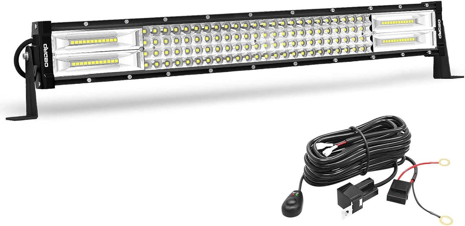 OEDRO 22 Curved 520W LED Light Bar Quad Row w/ Wiring Harness Adjustable Mount $28.13 Free Shipping
