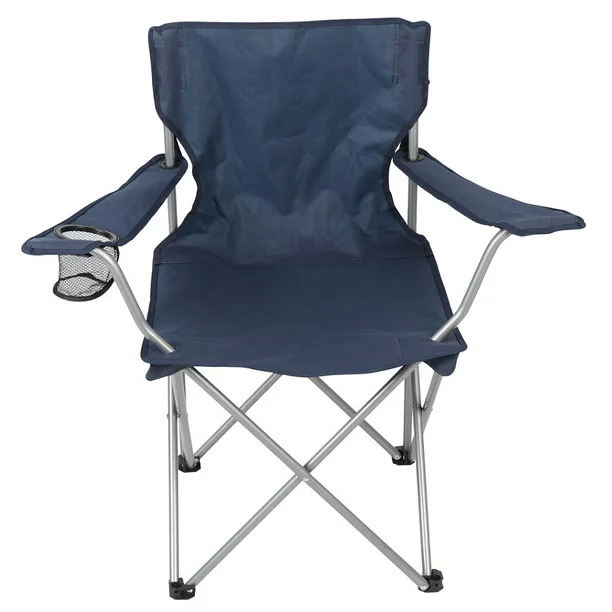 Ozark Trail Basic Quad Folding Camp Chair w/ Cup Holder Carry Bag Black, Red or Blue $8.98 Free Shipping w/ Walmart or o