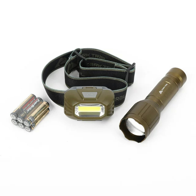 Ozark Trail LED 200 Lumen Headlamp 300 Lumen Flashlight w/ Batteries Green $3.66 Free S H w/ Walmart or $35